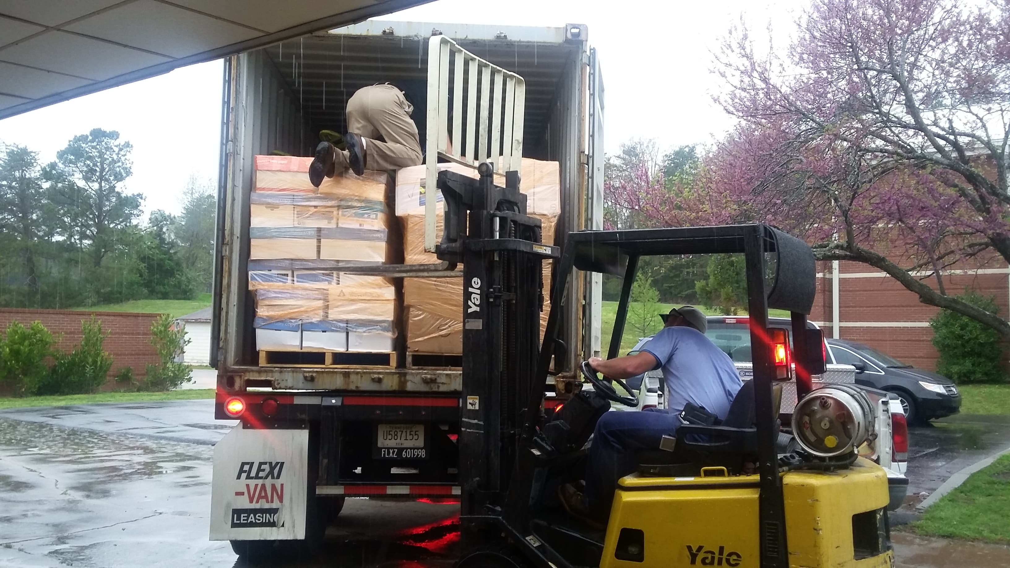 Books traveling to Kenya.